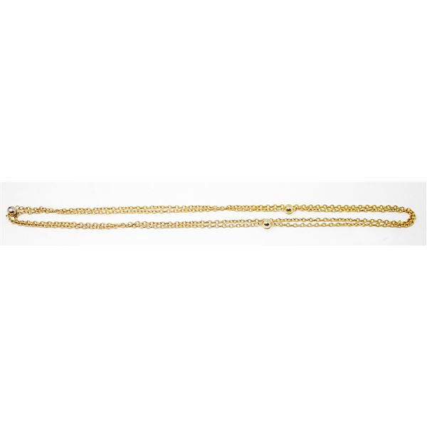 LONG GOLD TONE NECKLACE