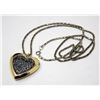 Image 1 : GOLD TONE FILIGREE HEART PENDANT AND CHAIN