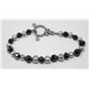 Image 1 : BLACK CRYSTAL AND SILVER BEADED BRACELET