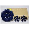Image 1 : LARGE BLUE ENAMEL BROOCH AND EARRINGS