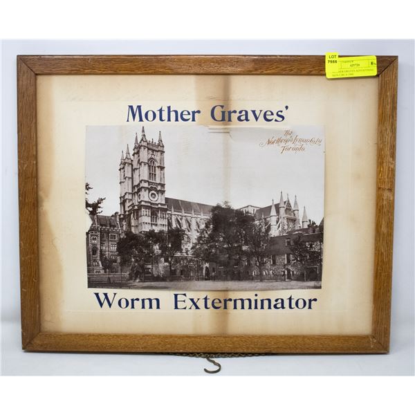 MOTHER GRAVES ADVERTISING SIGN CIRCA 1900