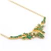 Image 2 : Plated 18KT Yellow Gold 2.55ctw Emerald and Diamond Pendant with Chain