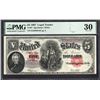 Image 1 : 1907 $5 Legal Tender Note PMG 30