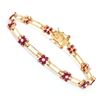 Image 1 : Plated 18KT Yellow Gold 4.25ctw Ruby Bracelet