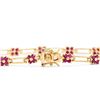 Image 2 : Plated 18KT Yellow Gold 4.25ctw Ruby Bracelet