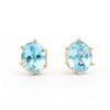 Image 1 : Plated 18KT Yellow Gold 5.50ctw Blue Topaz Earrings