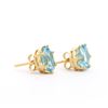 Image 2 : Plated 18KT Yellow Gold 5.50ctw Blue Topaz Earrings