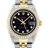 Image 1 : Rolex Mens 2 Tone Black String VS Diamond Datejust Wristwatch
