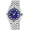 Image 1 : Rolex Mens Stainless Steel Blue String Diamond & Sapphire Datejust Wristwatch