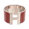 Hermes Silver Brown Clic Clac Wide Bracelet