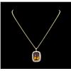 22.70 ctw Ametrine and Diamond Pendant With Chain - 14KT Yellow Gold
