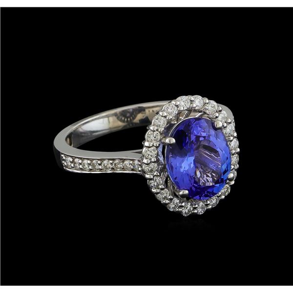 2.27 ctw Tanzanite and Diamond Ring - 14KT White Gold