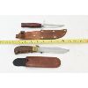 Image 1 : 2 Hunting Knives w/ Leather Sheaths 4" & 5" Blades