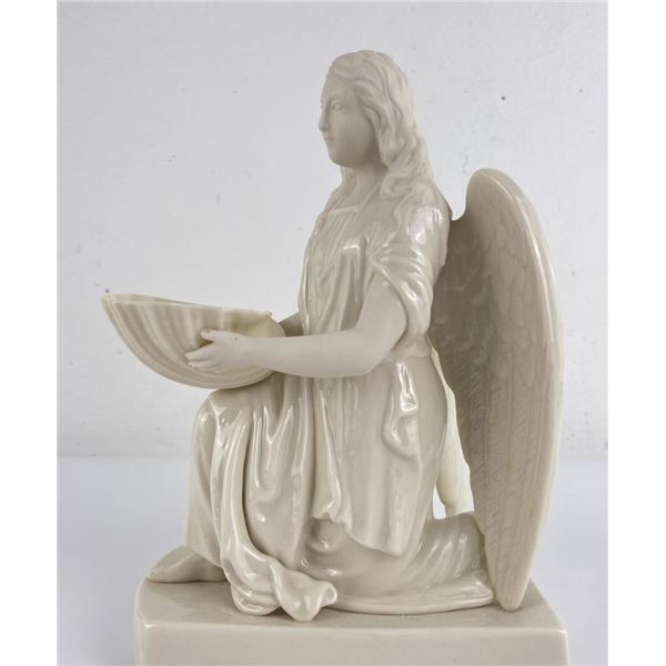 Irish Belleek Kneeling Angel Holy Water Font