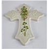 Image 2 : Irish Belleek Holy Shamrock Flowered Cross