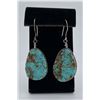 Image 1 : Large Navajo Turquoise and Sterling Earrings