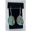 Image 2 : Large Navajo Turquoise and Sterling Earrings