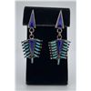 Image 1 : Zuni Petit Point Turquoise Sterling Lapis Earrings