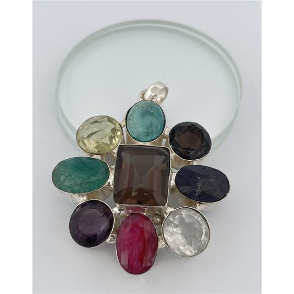 Sterling Silver Precious Stone Pendant