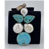 Image 1 : Sterling Silver Turquoise Mother of Pearl Necklace