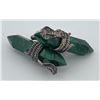 Image 2 : Sterling Silver Malachite Cobra Earrings