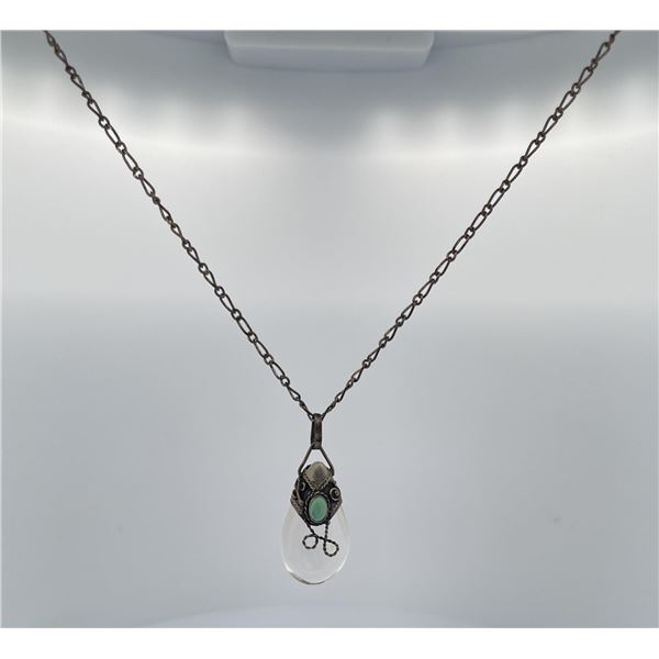 Sterling Silver Turquoise Quartz Necklace