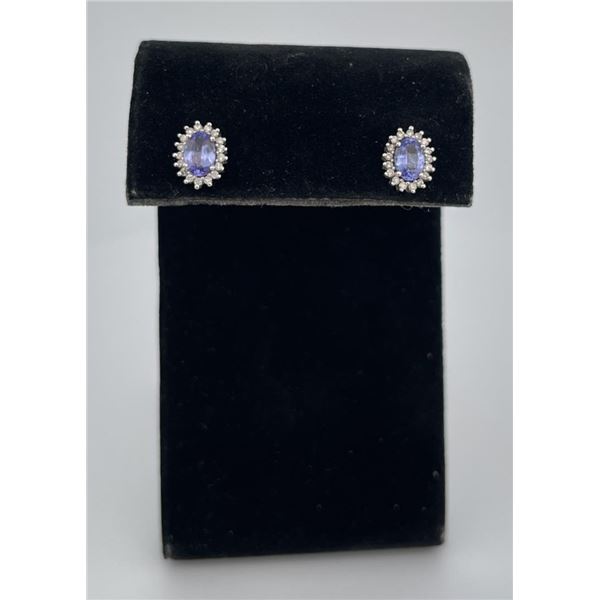 14k White Gold Tanzanite Earrings
