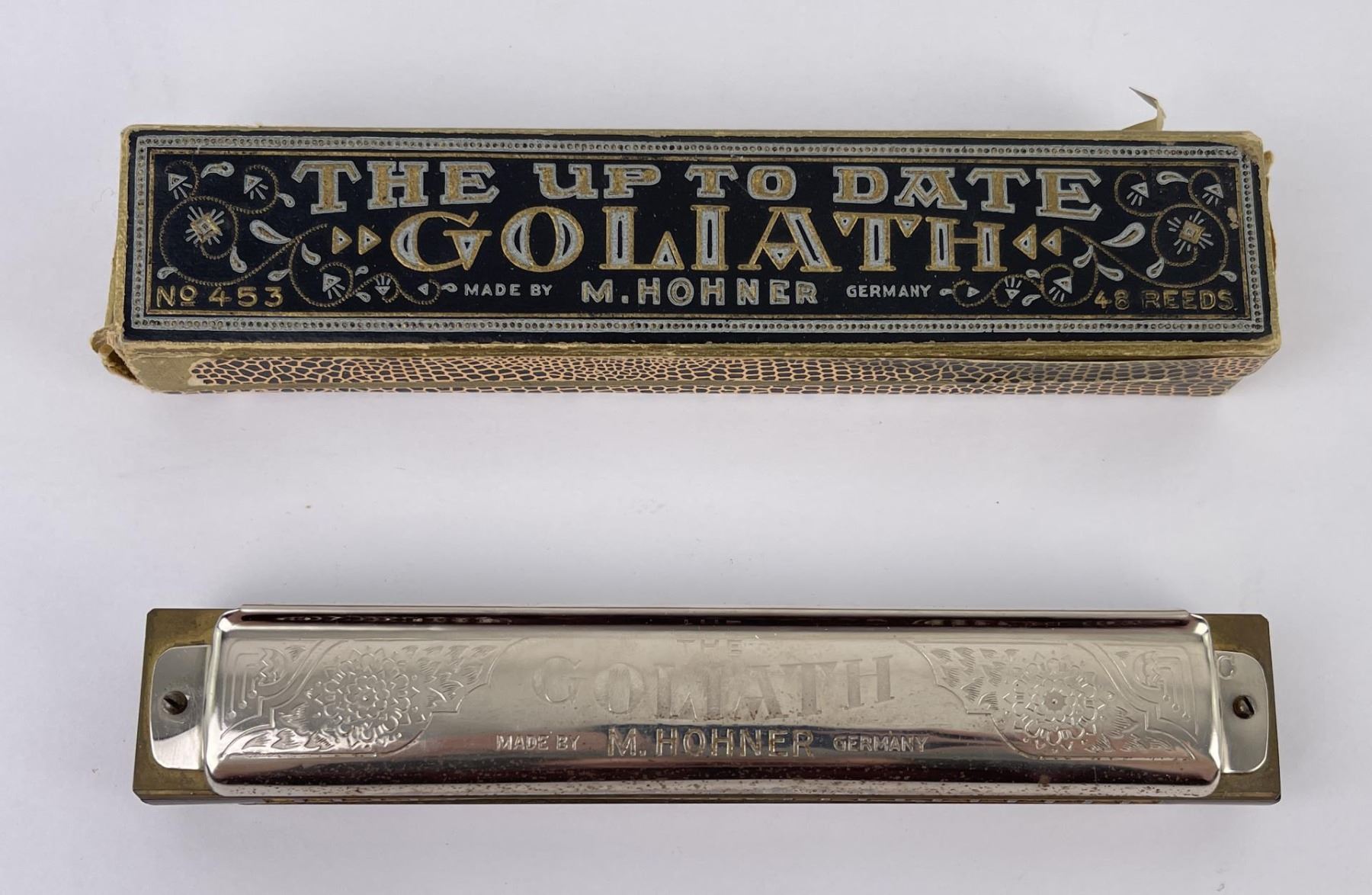 Antique M. Hohner Goliath Harmonica 453
