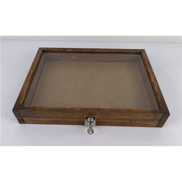Custom Made Oak Locking Display Case
