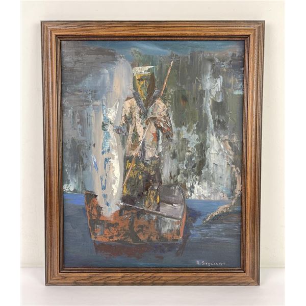 Mid Century Abstract Painting Robert Stewart
