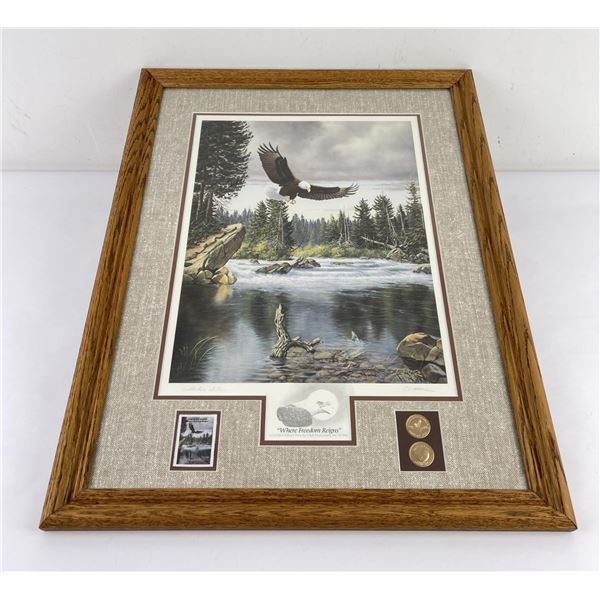 Derk Hansen Loons Print Stamp and Coins