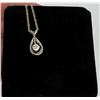 Image 4 : 14k White Gold Diamond Necklace Pendant