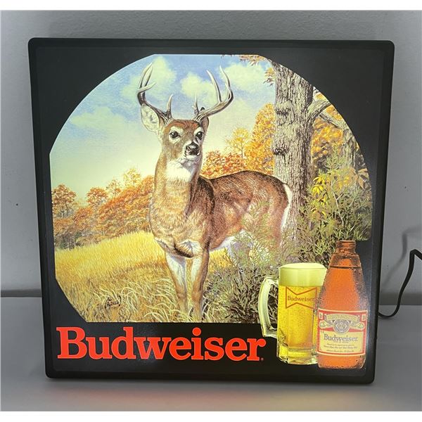 Budweiser Beer Lighted Deer Pheasant Sign