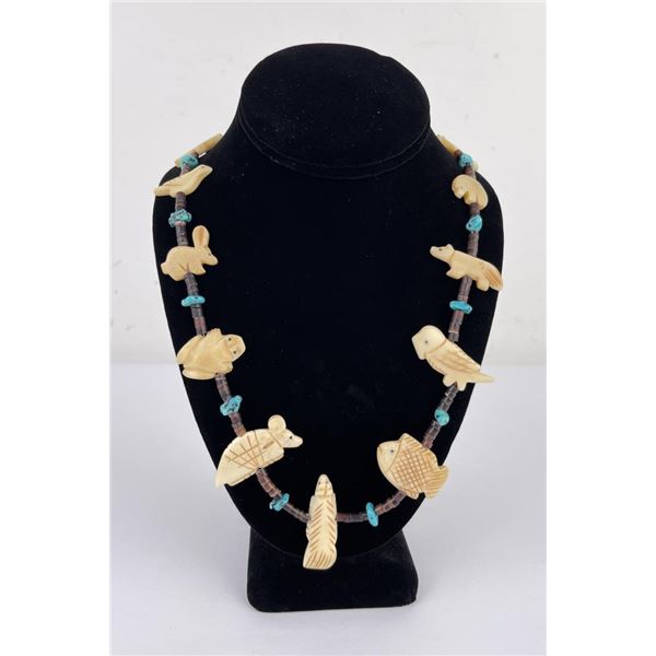 Exceptional Zuni Heishi Fetish Necklace
