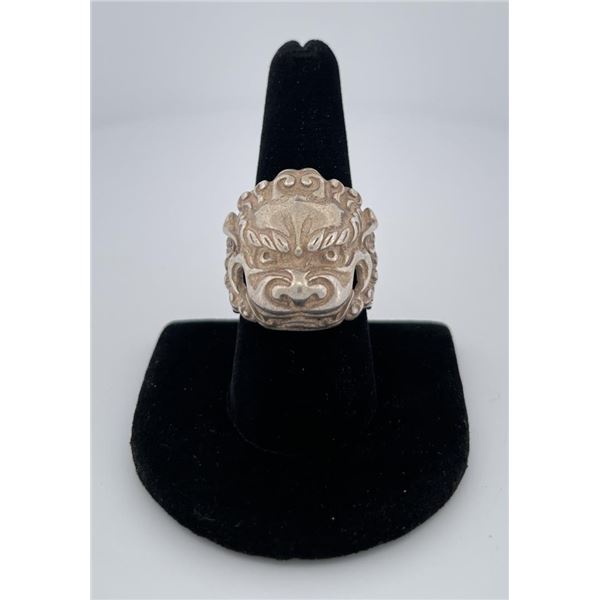 Antique Chinese Sterling Silver Dragon Ring
