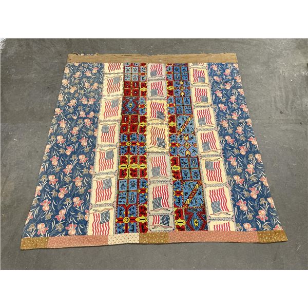 American Folk Art Cigarette Felt Quilt