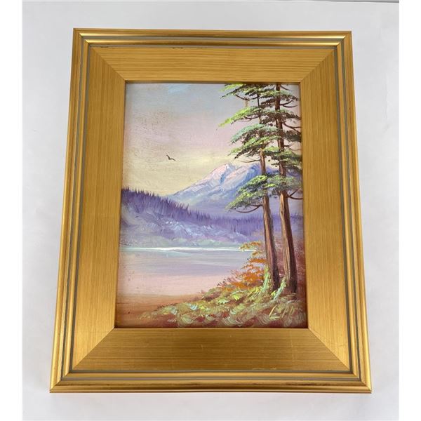 Harry L. Lopp Glacier Park Montana Oil on Board