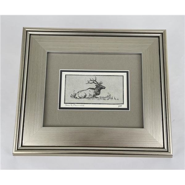 Ace Powell Etching Bull Elk
