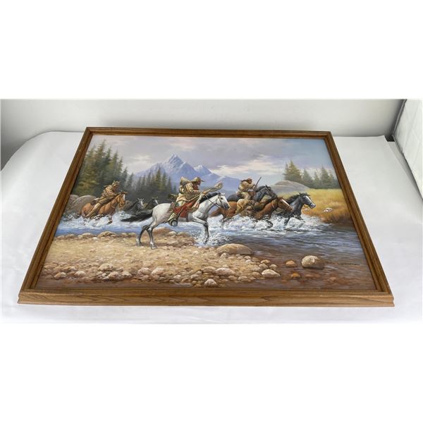 John Stanford Trappers Oil on Canvas Painting