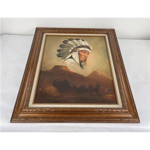 John Stanford Indian Oil on Canvas Painting