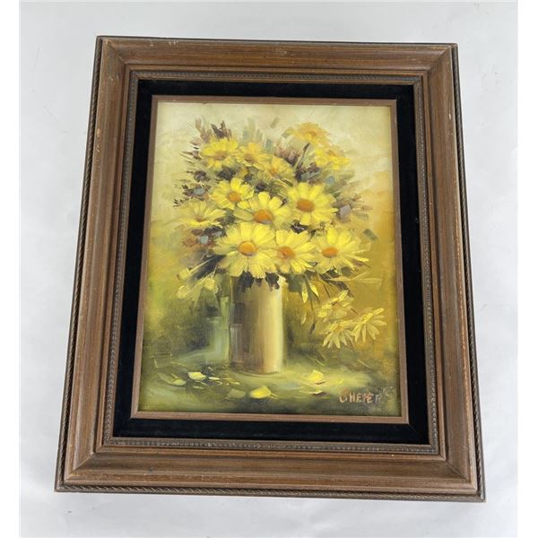 Oil on Canvas Daisies Painting