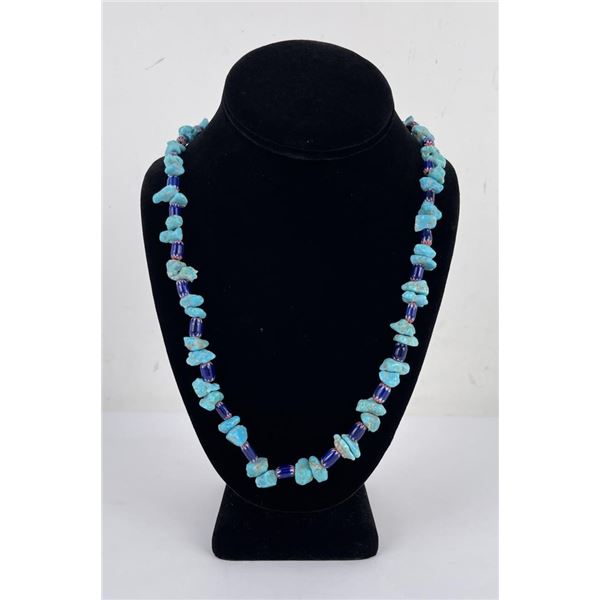 Navajo Turquoise and Trade Bead Necklace