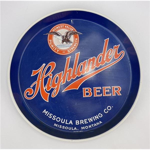 Highlander Beer Missoula Montana Tray