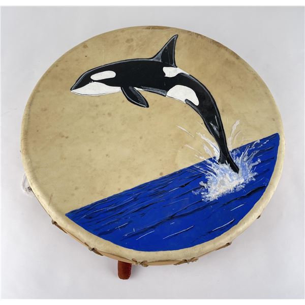 Northwest Coast Indian Orca Painted Drum