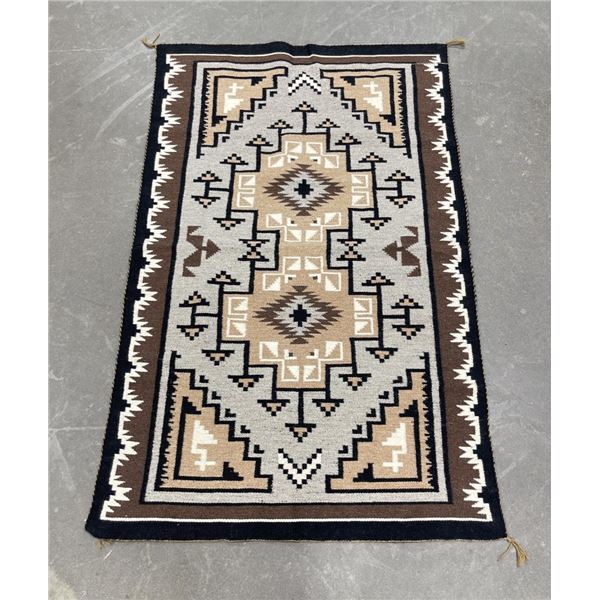 Two Grey Hills Navajo Indian Blanket Rug