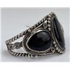 Image 2 : Large Navajo Sterling Silver Jet Bracelet
