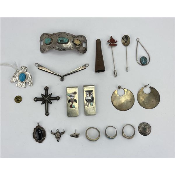 Group of Sterling Silver Navajo Zuni Jewelry