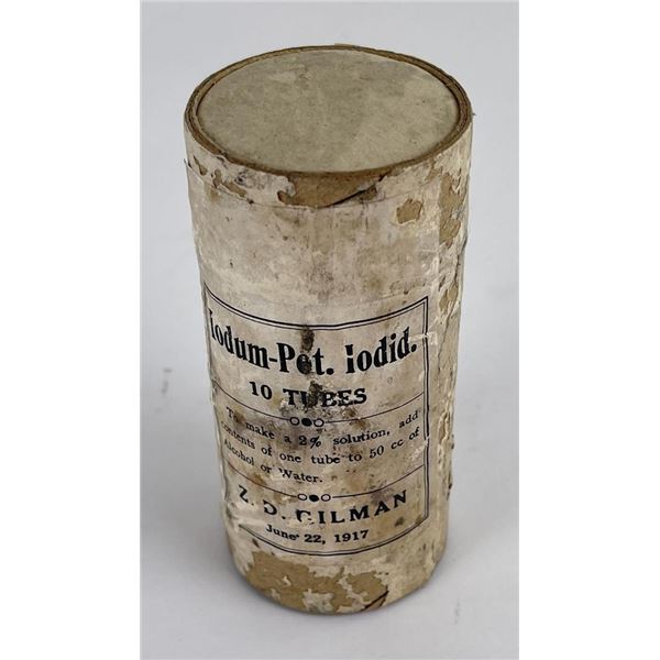 WW1 1917 US Medical Department Iodine tubes
