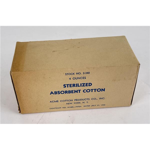 WW2 US Medical Dept Medical Sterilized Cotton