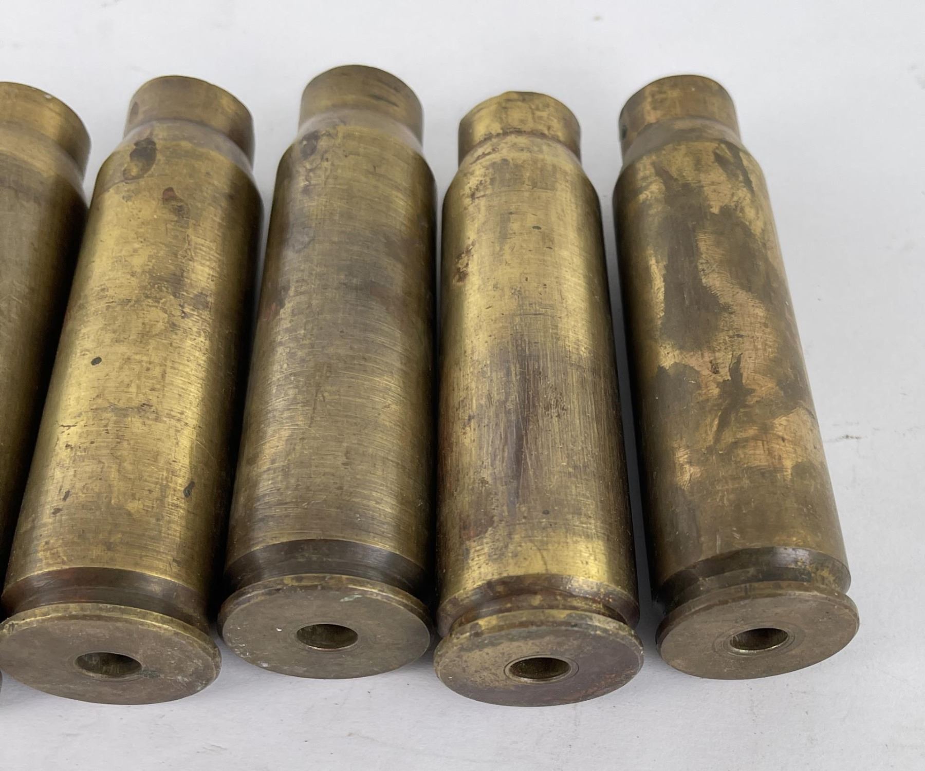 10x WW2 Brass 20mm Anti Aircraft Shell Cases